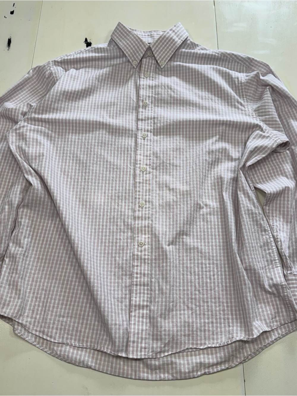 Jos. A. Bank Reserve Cotton-Cashmere Plaid Long Sleeve Shirt (Large)